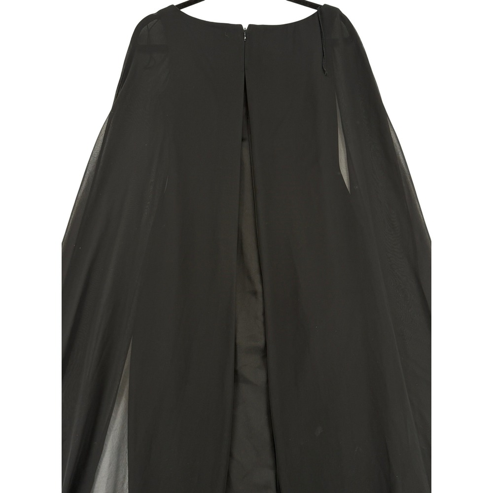 Adrianna‎ Papell Satin Column Gown with Chiffon Cape - Picture 11 of 13